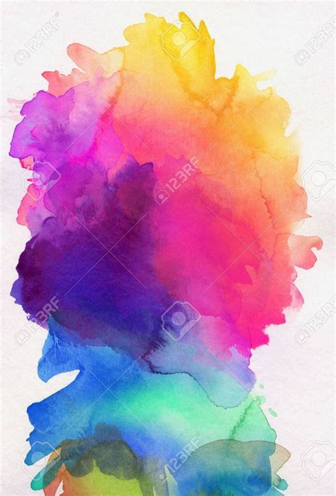 Bright Rainbow Colored Watercolor Paints On White Paper Rainbow