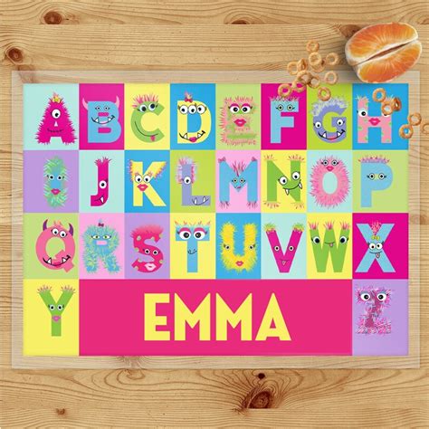 Monster Laminated Alphabet Placemat Custom Unique Ts For Etsy