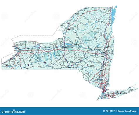 New York State Road Map Stock Vector Illustration Of Travel 7699177