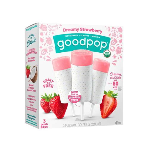 Goodpop Push Pops Creamy Strawberry 3 Each Instacart