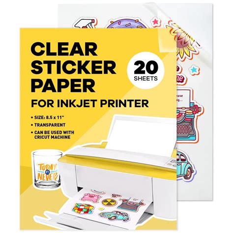 Buy Clear Sticker Paper For Inkjet Printer Sheets Glossy