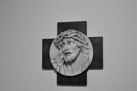 Jesus Christ Face On A Cross Stock Image Image Of Belief Carving