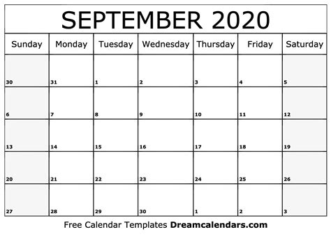 Find the list of amavasya dates with the start and end time of amavasya tithi in 2021. Printable September 2020 Calendar