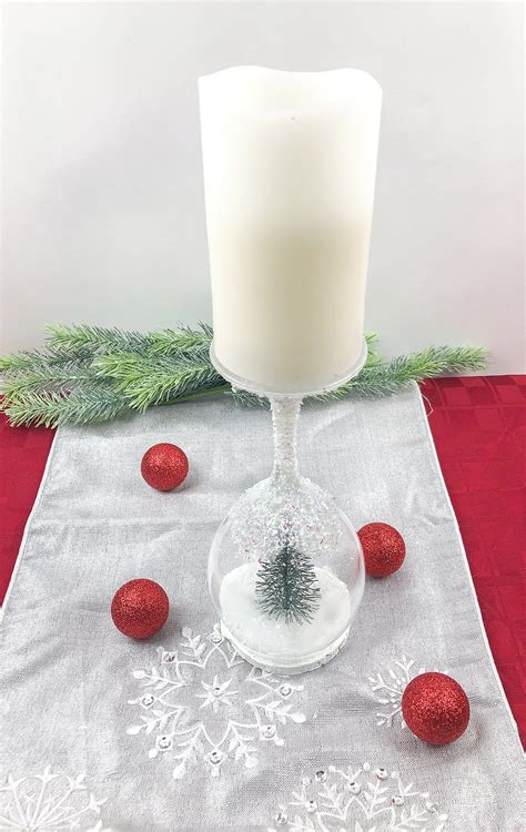 How To Make A Christmas Wine Glass Candle Holder