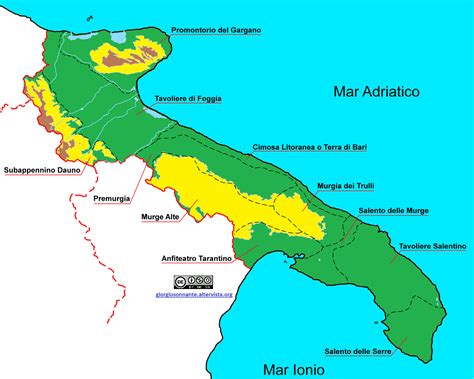 Cartina Puglia Fisica Subregioni Della Puglia Geograf