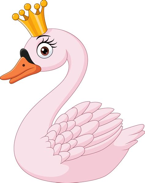 Cartoon Princess Swan On White Background 5151859 Vector Art At Vecteezy