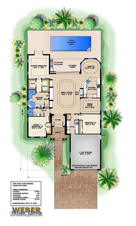 Water's edge floor plans designed for seacoast living | provided by san juan passage. San Juan House Plan - Weber Design Group; Naples, FL.