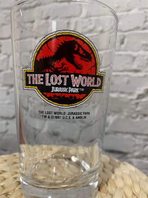 1997 The Lost World Jurassic Park Water Glass Tumbler Etsy