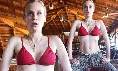 Diane Kruger Looks Abs Fab As She Reveals Her Toned Physique In A Red Bikini Top Just Four