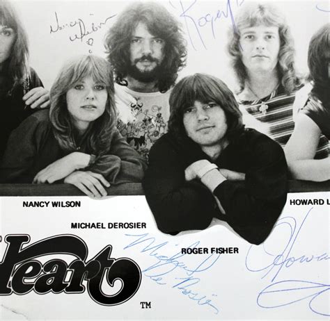 Vintage Original Heart Signed Promo Photo By All Band Members