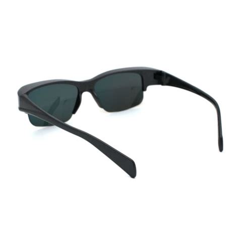 Polarized Reflective Color Mirror Half Rim Mens Fit Over Eyeglasses Sunglasses Ebay