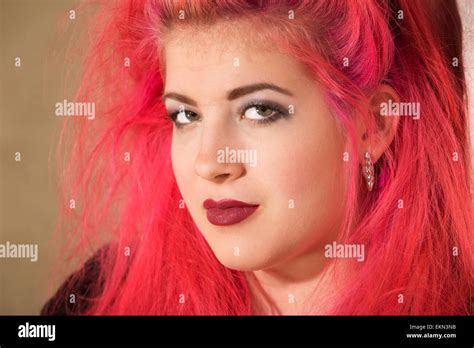 Confident Teen with Pink Hair Stock Photo - Alamy