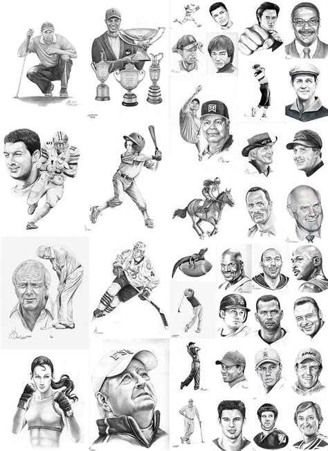 Sports Figures Collage Drawing By Murphy Elliott