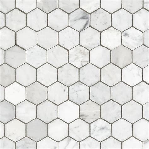 Bianco Carrara Hexagon Polished Marble Mosaic Marble Mosaic Tiles