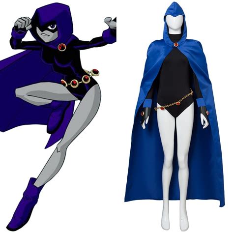 Hot Anime Teen Titans Raven Cosplay Costume Outfit Custom Made Any Size Hot Sex Picture