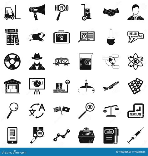 Academic Icons Set Simple Style Stock Vector Illustration Of