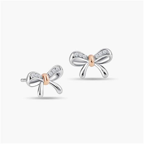 White Gold Rose Gold Silver And Diamond Earrings Love And Co Malaysia