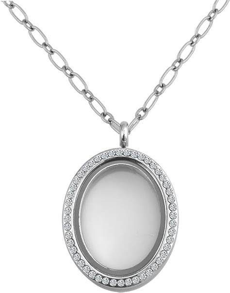 Qandlocket Clear Womens Glass Oval Floating Charms Living