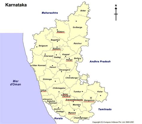 Karnataka is a state in the south. Map Karnataka