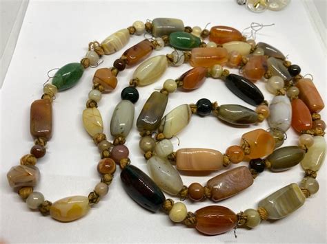 Chunky Agate Gemstone Necklace Antiques Board