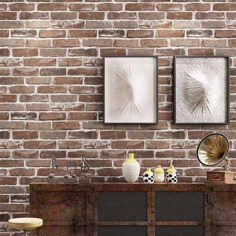 Akea Flat Faux Brick Stone Wallpaper Roll 3d Effect Blocks Vintage Home