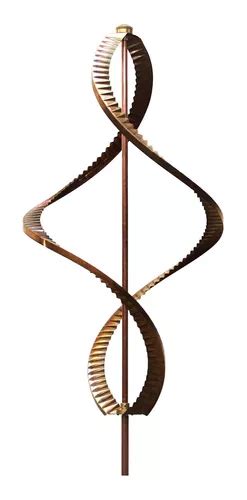 Stanwood Wind Sculpture Kinetic Copper Dual Helix Spinner Meses Sin