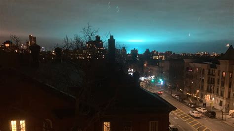 New York Sky Turns Bright Blue After Fire At Con Ed Substation The