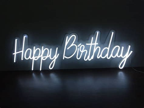 Custom Neon Sign Happy Birthday Light For Weddings Engagement Parties Or Events Message To