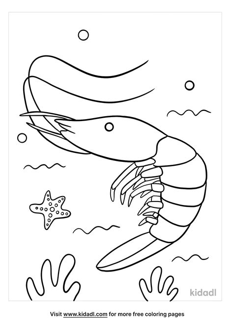 Free Shrimp Coloring Page Coloring Page Printables Kidadl