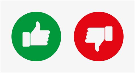 Like And Dislike Vector Flat Icons Thumbs Up And Thumbs Down Symbol