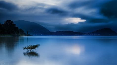 Landscape Nature Blue Water Sunrise Lake Italy Mountain Clouds