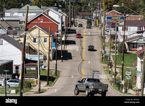 Main Street Of Midwestern Town Richmond Ohio Usa Stock Photo Alamy