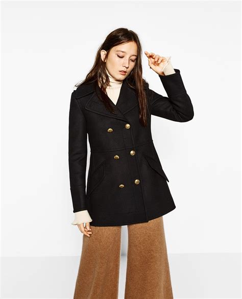 Short Double Breasted Coat View All Outerwear Woman Zara United States Coats For Women Coat