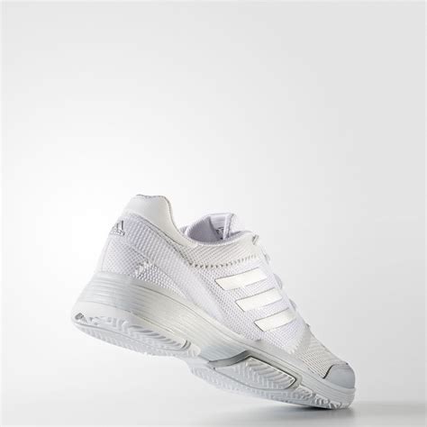 Adidas Barricade Club Womens White Tennis Court Sneakers Shoes Trainers