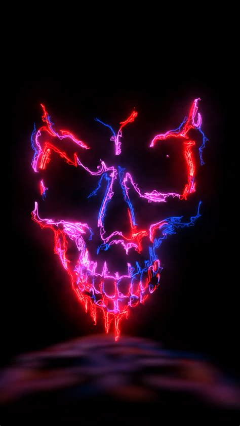 1920x1080px 1080p Free Download Neon Skull Colourful Light Hd