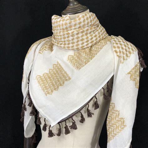 shemagh keffiyeh arab scarf all original made in palestine kufiya white gold new ebay
