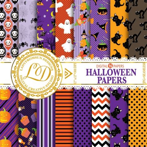 Halloween Digital Paper Pack Graphics Other Luvly