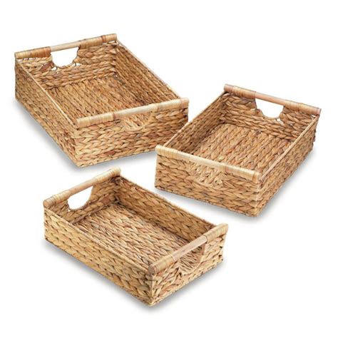 Small Wicker Baskets Woven Baskets For Storage Made From Straw Set
