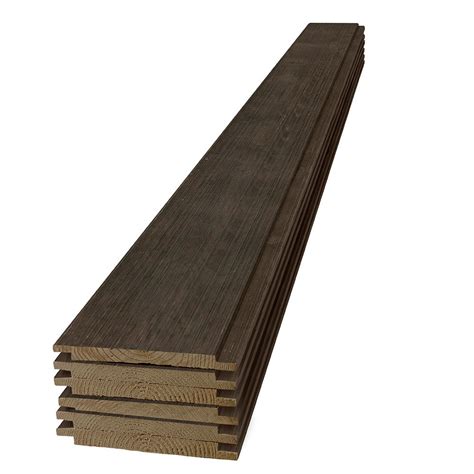 1 In X 8 In X 8 Ft Barn Wood Dark Brown Shiplap Pine Board 6 Per