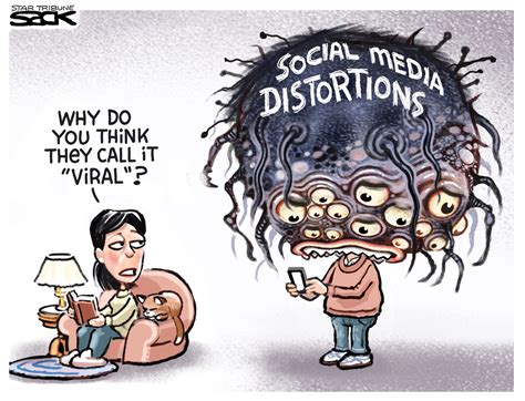 Editorial Cartoon Us Viral Social Media Distortions The Week