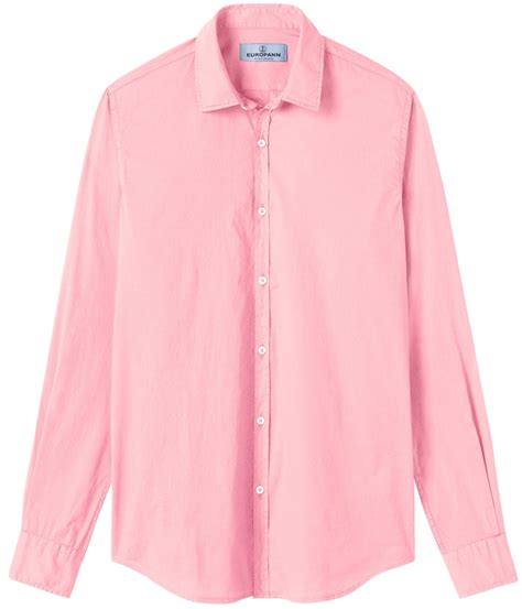 Plain Pink Color Long Sleeves Shirt For Men Quality Brand Europann