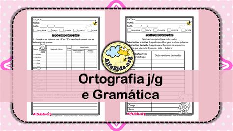 Atividades De Língua Portuguesa Ortografia Gj Substantivos E