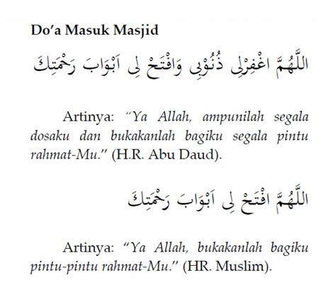 Doa Masuk dan Keluar Masjid dan Artinya + Versi Latin [LENGKAP]