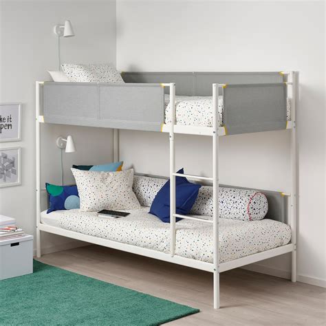 Vitval White Light Grey Bunk Bed Frame 90x200 Cm Ikea