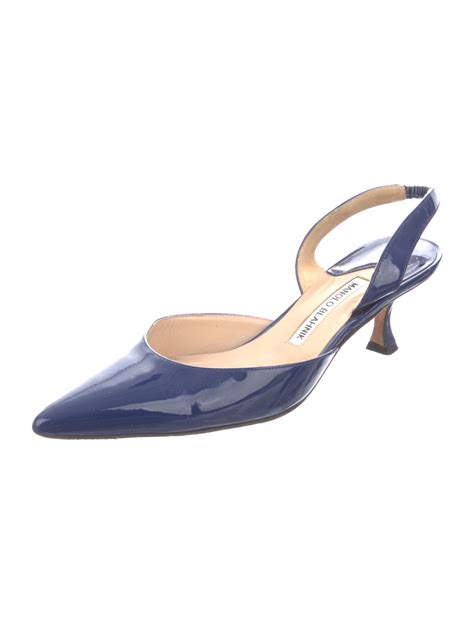 Manolo Blahnik Snakeskin Pointed Toe Pumps Blue Pumps Shoes Moo The Realreal