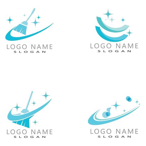Cleaning Clean Service Logo Icon Vector Template Set 2255942 Vector Art
