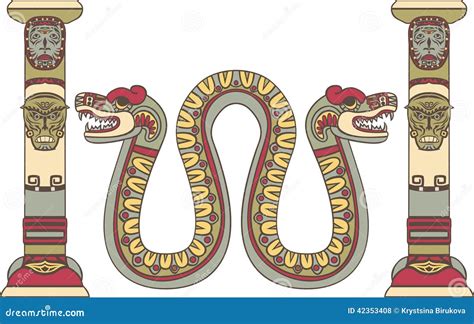 Aztec God As A Snake Stock Vector Image 42353408
