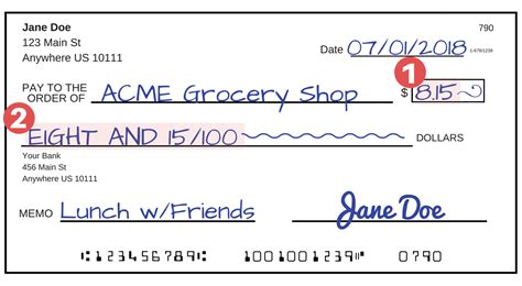 How to write a check. See How to Write Dollars and Cents on a Check
