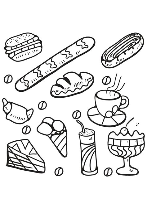 But you can't get too carried away with sweets, so sometimes it's interesting for little children to just simply colorize the images with the cupcake. Food - Coloring Pages for Adults