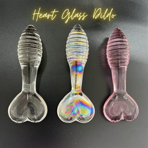 Cute Glass Dildo Heart Shape Crystal Clear Glass Massage Wand Etsy